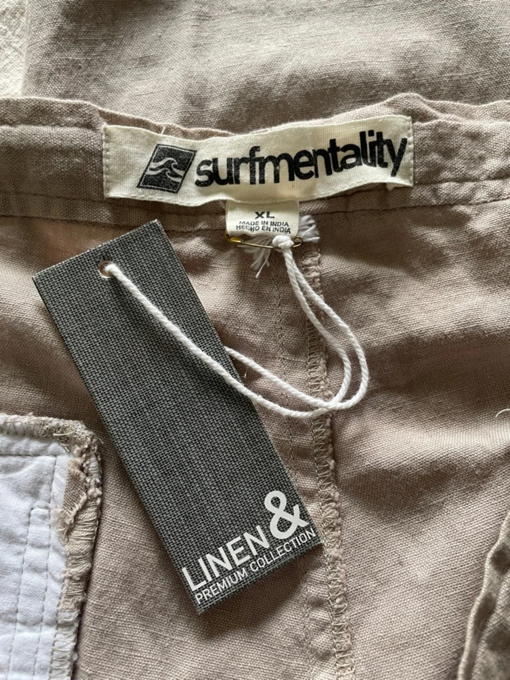 SURFMENTALITY Men’s Khaki Linen Drawstring Coastal Pants XL (Read Description)